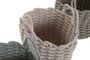 DKD Home Decor Cesta de Cuerda Surtido 3 Unidades (Verde, Rosa, Beige)