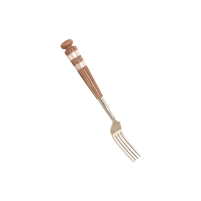 DKD Home Decor Set de Cubertería Acacia e Inox 16 Piezas Natural