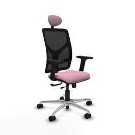 PIQUERAS Y CRESPO Silla de oficina Motilla Rosa y Negro
