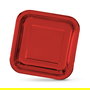 Algon Set 3 Platos de Cartón Rojos Cuadrados 26 cm (18 Unidades)