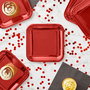 Algon Set 3 Platos de Cartón Rojos Cuadrados 26 cm (18 Unidades)
