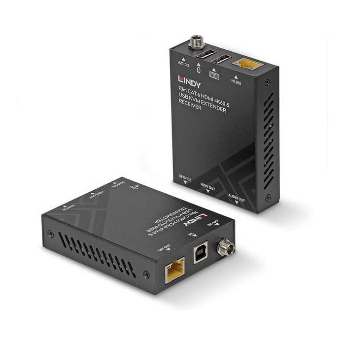 Lindy 39383 Extensor KVM HDMI 4K60 USB y Audio de 70 m