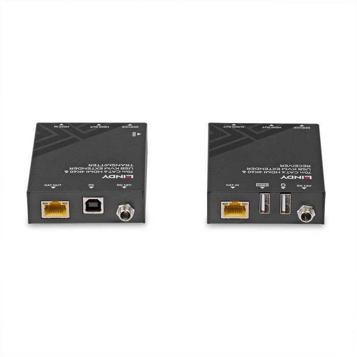 Lindy 70m Cat.6 HDMI 4K60, USB and Audio KVM Extender para Control Remoto de PC hasta 70m