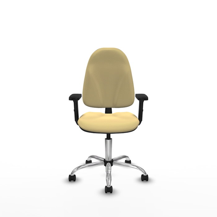 PIQUERAS Y CRESPO Silla Algarra Crema con Base Cromada y Brazos 2D