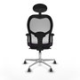 PIQUERAS Y CRESPO Silla de oficina Jorquera con mecanismo Sincro, Tela Morada y Malla Blanca