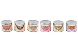 DKD Home Decor Vela Indio Mandala Multicolor 7 x 6 x 7 cm (12 Unidades)