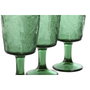 DKD Home Decor Set de 6 Copas de Cristal Tropical Garbo con Relieve de Hojas, Verde
