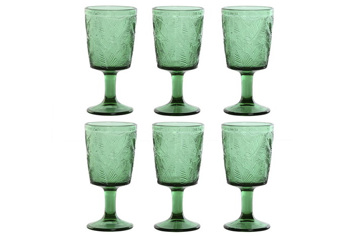 DKD Home Decor Copa Basicos Verde Cristal 8 x 15.5 x 8 cm Set de 6 DKD Home Decor Copa Basicos Verde Cristal 8 x 15.5 x 8 cm Set de 6