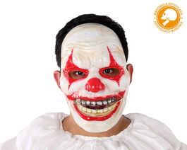 Máscara De Payaso Asesino Blanco Con Diseño Macabro Para Halloween