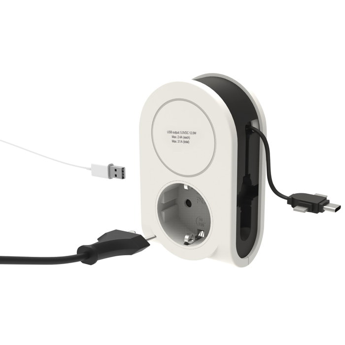 Rev REV USB Charger Flex 3in1 0,8 m + 1x socket Rev REV USB Charger Flex 3in1 0,8 m + 1x socket