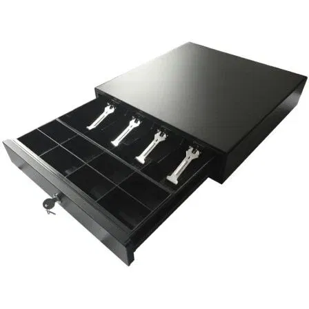 Premier Cajón Portamonedas 400 LC-B Manual y Automático Negro 41x41cm con 8 Departamentos para Monedas y 4 para Billetes