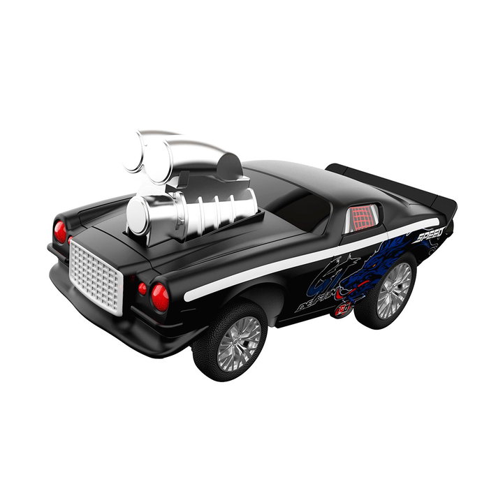 Tachan Coche RC Swing Retro Negro 2.4G con Ruedas Desiguales y Luces LED Multicolor +3 Años