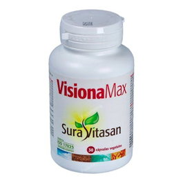 SURA VITASAN Visionmax 30 Cap. Complemento Alimenticio para la Visión con Mirtilo, Ginkgo Biloba, Vitaminas B y Zinc