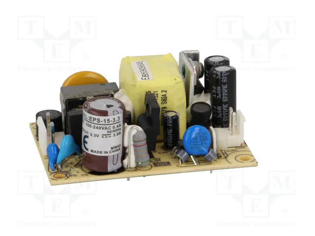 MEAN WELL EPS-15-3.3 Alimentador de impulso abierto 9,9W 3,3V DC MEAN WELL EPS-15-3.3 Alimentador de impulso abierto 9,9W 3,3V DC