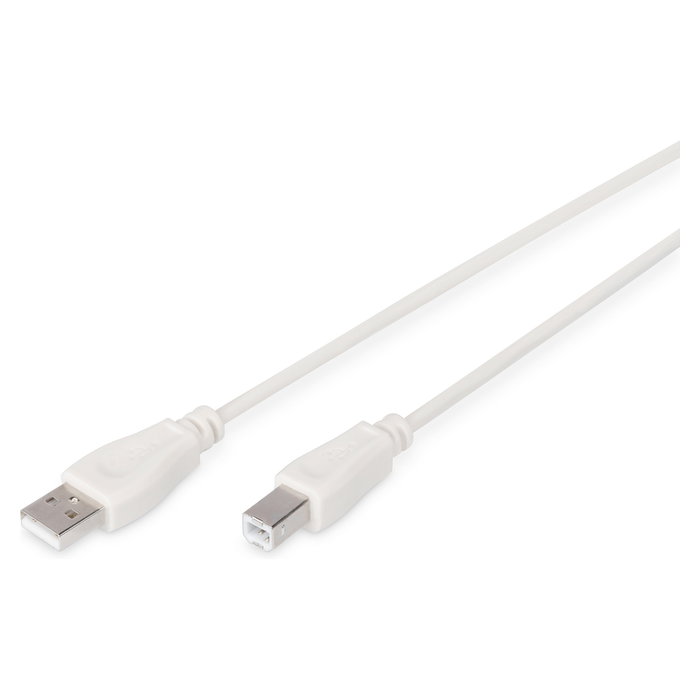 Digitus Cable de Conexión USB Tipo A a B Macho-Macho, 1,8 m, USB 2.0, Beige