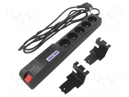 HSK DATA Regleta de alimentación ACAR 504WF RACK 3M con 5 tomas y cable de 3m