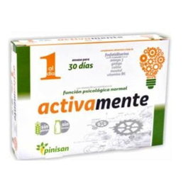 PINISAN Activamente 30 Cápsulas - Colina, Inositol, Omega 3, Ginkgo, Fósfatidilserina, Calcio y Vitamina B6 para Función Psicológica y Reducción del Cansancio