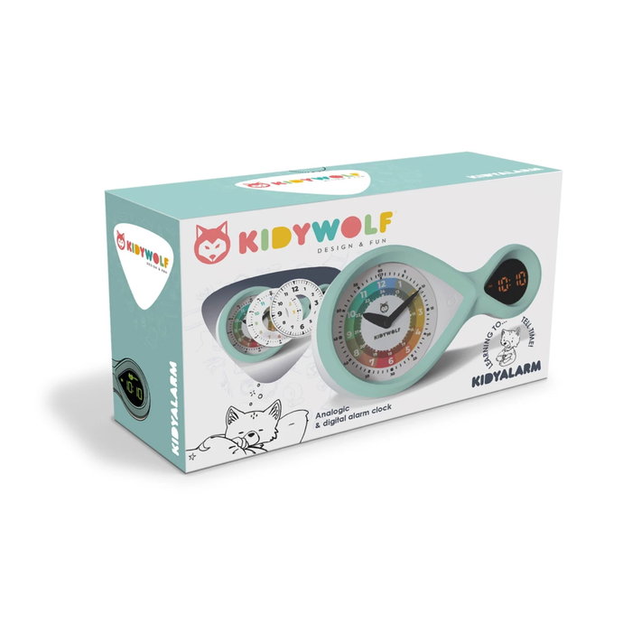 Kidywolf Reloj despertador analógico y digital turquesa