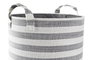 DKD Home Decor Set de 3 Cestas de Algodón con Rayas, Gris y Blanco