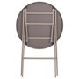 Home Deco Factory Mesa Plegable Elba de Vidrio Templado, Diámetro 60 cm, Altura 71 cm, Color Beige