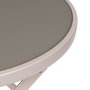 Home Deco Factory Mesa Plegable Elba de Vidrio Templado, Diámetro 60 cm, Altura 71 cm, Color Beige