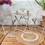 Home Deco Factory Mesa Plegable Elba de Vidrio Templado, Diámetro 60 cm, Altura 71 cm, Color Beige