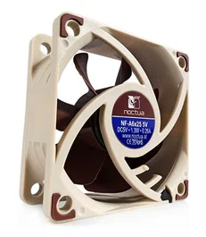Noctua NF-A6x25 5V - Ventilador para PC 60x25 mm, 5V, 3000 RPM, Caudal de aire 29.2 m³/h, Nivel de ruido 19.3 dB (Beige/Marrón)