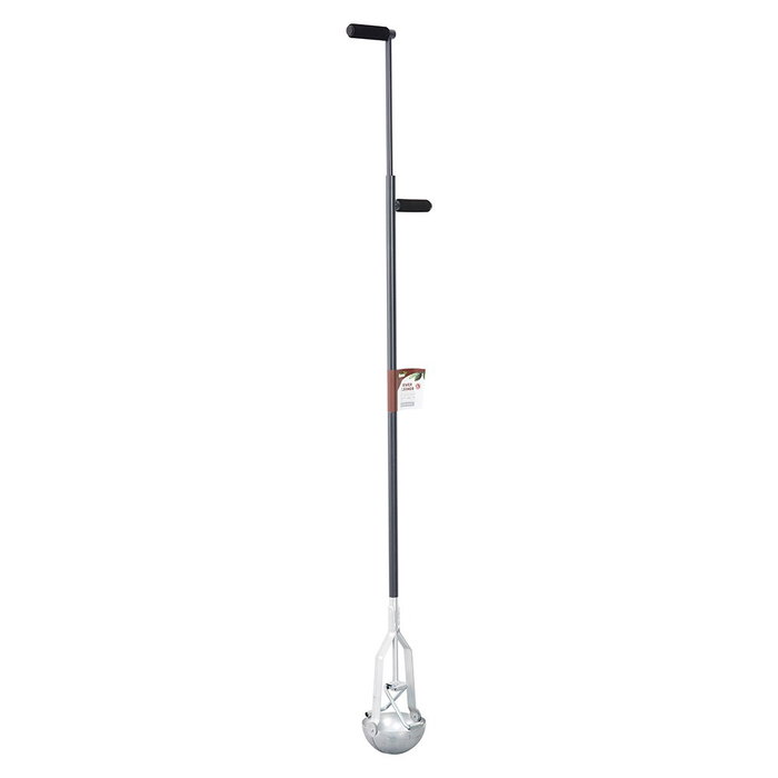Grouw Limpiador de Sumideros con Cazoleta, Apertura Central, Cazoleta Ø13 cm, Poste Ø26 x 148 cm, Acero con Mangos de Espuma EVA