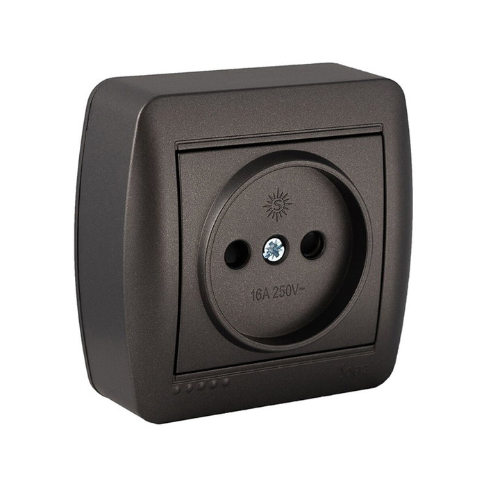 Solera Base fija 2p de superficie serie Mural, 16A, 250V, Grafito Solera Base fija 2p de superficie serie Mural, 16A, 250V, Grafito