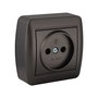 Solera Base fija 2p 16A 250V~ de superficie Serie Mural Grafito con entradas para minicanal 10x16, 10x20 y 16x16 mm