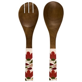 Home Deco Factory Juego de 2 cubiertos para servir Selena de madera de mango