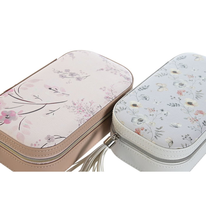 DKD Home Decor Joyero de PU con Espejo Satinado Surtido de 2 Unidades DKD Home Decor Joyero de PU con Espejo Satinado Surtido de 2 Unidades