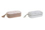 DKD Home Decor Joyero Tradicional Rosa Palo Gris 10 x 5 x 18.5 cm (2 Unidades)