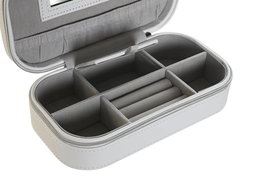 DKD Home Decor Joyero Tradicional Rosa Palo Gris 10 x 5 x 18.5 cm (2 Unidades)