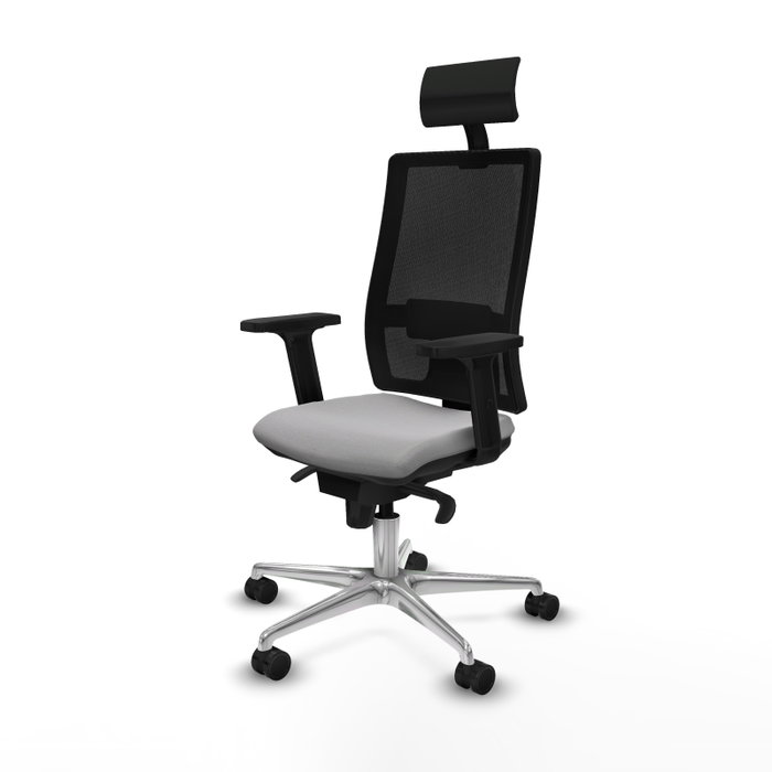 PIQUERAS Y CRESPO Silla de oficina Horna con mecanismo Sincro, Gris claro y Negro