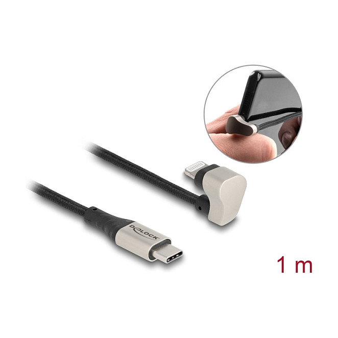 DeLOCK Cable de datos y carga USB Type-C a Lightning 180° 1 m MFi