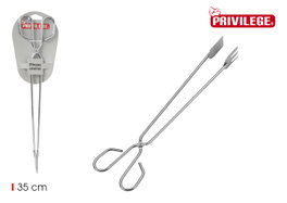 Wooow Pinzas de Cocina de Acero Inoxidable 35 cm, Privilege, Largo 37.8 cm, Ancho 10.4 cm (24 Unidades)