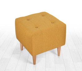 Atelier Del Sofa Tomp - Yellow Puf de Terciopelo y Algodón Color Amarillo para Salón y Dormitorio