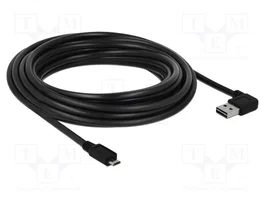 DeLOCK Cable USB 2.0 de 5m con conector USB-A reversible y Micro-B