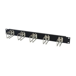ALLNET Organizador de cables de metal 1HE con 5 grandes argollas Negro