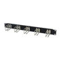 ALLNET Organizador de cables de metal 1HE con 5 grandes argollas Negro