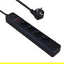 Elbe Regleta RE-002-UN con 4 Tomas AC y 3 USB, 3680W, Cable de 1.8 Metros