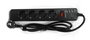 Elbe Regleta RE-002-UN con 4 Tomas AC y 3 USB, 3680W, Cable de 1.8 Metros
