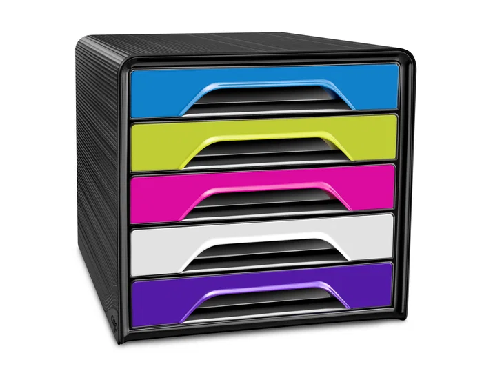 Cep Fichero de sobremesa con 5 cajones negro/multicolor flashy 360x288x270 mm