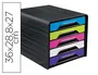 Cep Fichero de Sobremesa 5 Cajones Negro/Multicolor Flashy 360x288x270 mm