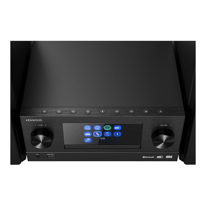 Kenwood M-9000S-B Minicadena con Altavoces, Negro, 50 W, 1 Disco, Radio DAB+ y FM, WiFi, Bluetooth 4.0, USB, Entrada Auxiliar, Mando Incluido