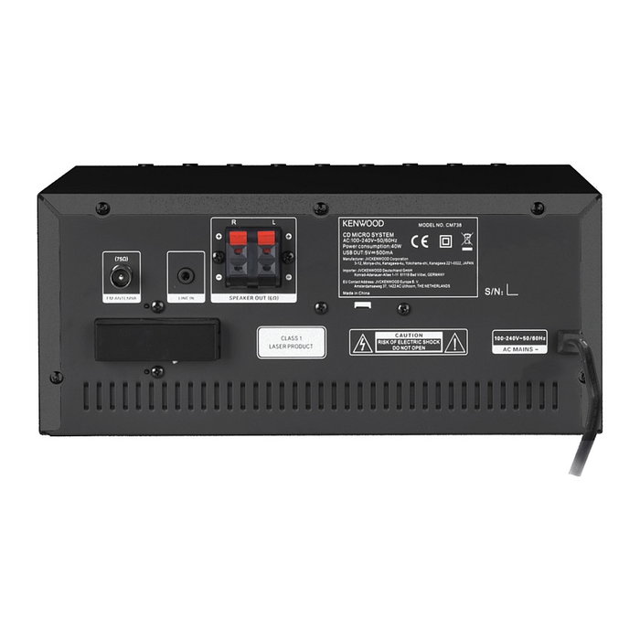 Kenwood M-9000S-B Minicadena con Altavoces, Negro, 50 W, 1 Disco, Radio DAB+ y FM, WiFi, Bluetooth 4.0, USB, Entrada Auxiliar, Mando Incluido