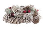 DKD Home Decor Portavelas Navidad Alpina Blanco Rojo (2 Unidades)