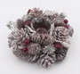 DKD Home Decor Portavelas Navidad Alpina Blanco Rojo (2 Unidades)