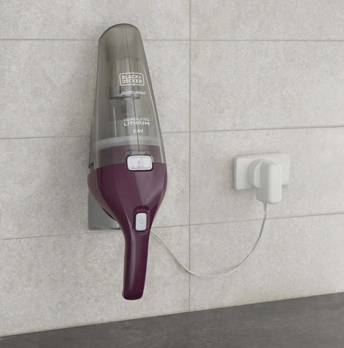 Black + Decker Aspirador de mano inalámbrico NVC115W-QW Burdeos